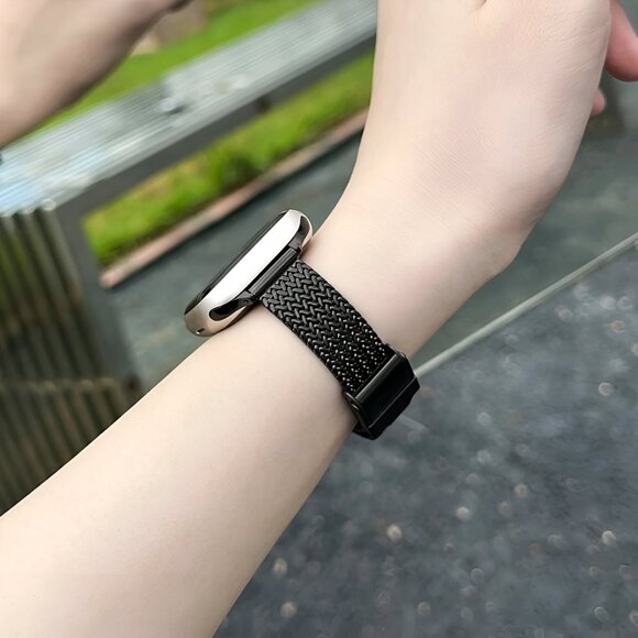 NEW Adjustable Slim Stylish Strap Silver Stainless For Apple Watch - Black - Picture 2 of 5